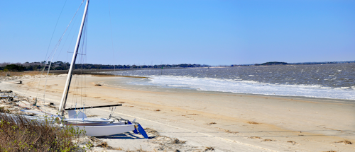 sailboat on beach